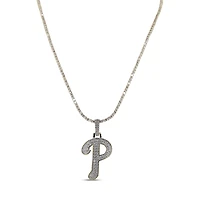 The GLD Shop Philadelphia Phillies 18K Yellow Gold Logo Pendant & 20" Tennis Chain