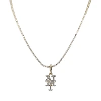 The GLD Shop New York Mets 18K Yellow Gold Logo Pendant & 20" Tennis Chain