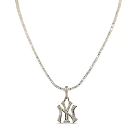 GLD New York Yankees 18K Yellow Gold Logo Pendant & 20" Tennis Chain