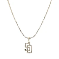GLD San Diego Padres 18K Yellow Gold Logo Pendant & 20" Tennis Chain