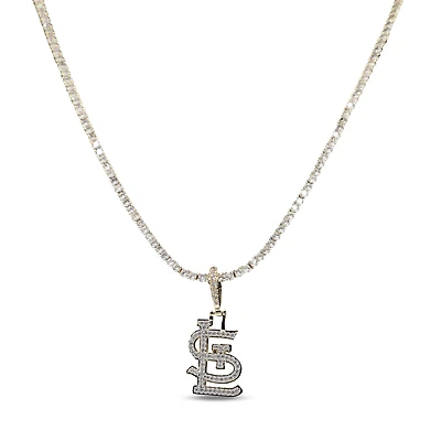The GLD Shop St. Louis Cardinals 18K Yellow Gold Logo Pendant & 20" Tennis Chain