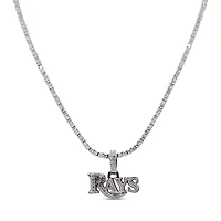 The GLD Shop Tampa Bay Rays 14K White Gold Logo Pendant & 20" Tennis Chain