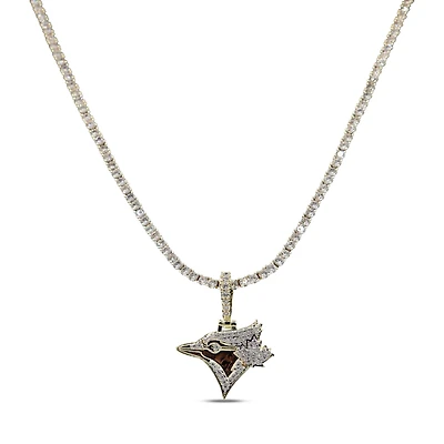 The GLD Shop Toronto Blue Jays 18K Yellow Gold Logo Pendant & 20" Tennis Chain