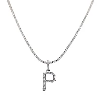 The GLD Shop Pittsburgh Pirates 14K White Gold Logo Pendant & 20" Tennis Chain