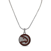 The GLD Shop Atlanta Hawks 14K White Gold Logo Pendant & 20" Tennis Chain