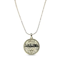 The GLD Shop Chicago Bulls 18K Yellow Gold Logo Pendant & 20" Tennis Chain