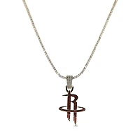 The GLD Shop Houston Rockets 18K Yellow Gold Logo Pendant & 20" Tennis Chain