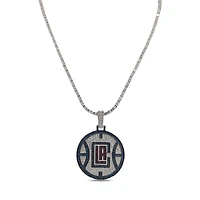 The GLD Shop LA Clippers 14K White Gold Logo Pendant & 20" Tennis Chain