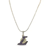 The GLD Shop Los Angeles Lakers 18K Yellow Gold Logo Pendant & 20" Tennis Chain