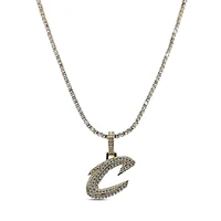 GLD Cleveland Cavaliers 18K Yellow Gold Logo Pendant & 20" Tennis Chain
