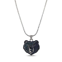 The GLD Shop Memphis Grizzlies 14K White Gold Logo Pendant & 20" Tennis Chain
