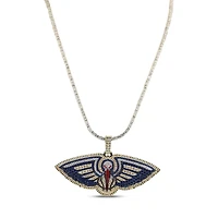 The GLD Shop New Orleans Pelicans 18K Yellow Gold Logo Pendant & 20" Tennis Chain