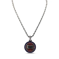 The GLD Shop Detroit Pistons 14K White Gold Logo Pendant & 20" Tennis Chain