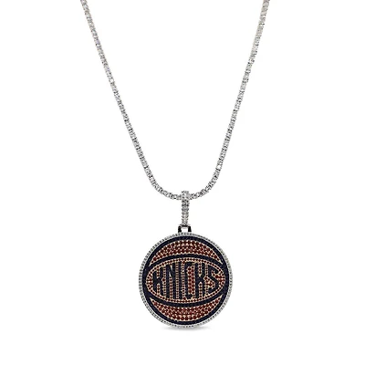 GLD New York Knicks 18K Yellow Gold Logo Pendant & 20" Tennis Chain