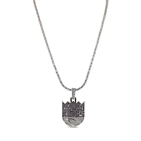 The GLD Shop Sacramento Kings 14K White Gold Logo Pendant & 20" Tennis Chain