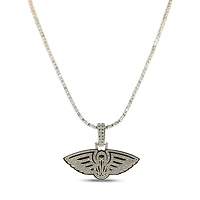 GLD New Orleans Pelicans 18K Yellow Gold Logo Pendant & 20" Tennis Chain