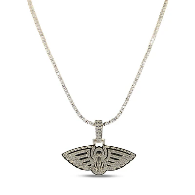 GLD New Orleans Pelicans 18K Yellow Gold Logo Pendant & 20" Tennis Chain