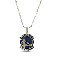 GLD Golden State Warriors 18K Yellow Gold Logo Pendant & 20" Tennis Chain