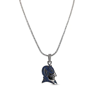 GLD Duke Blue Devils 14K White Gold Logo Pendant & 20" Tennis Chain