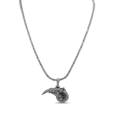 GLD Orlando Magic 14K White Gold Logo Pendant & 20" Tennis Chain