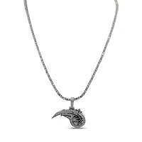 GLD Orlando Magic 14K White Gold Logo Pendant & 20" Tennis Chain