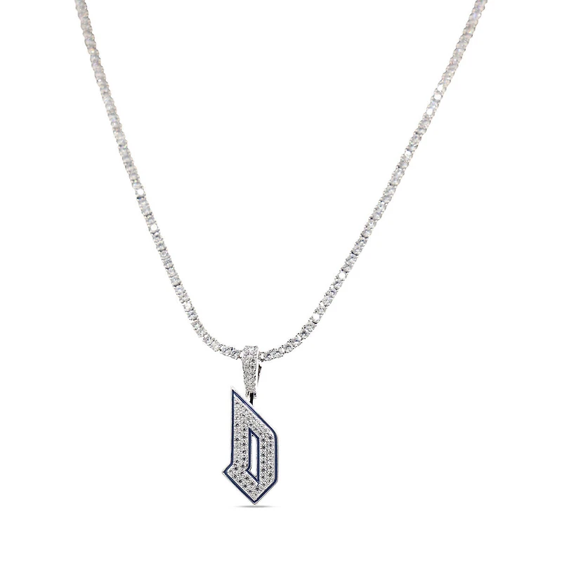 The GLD Shop Duquesne Dukes 14K White Gold Logo Pendant & 20" Tennis Chain