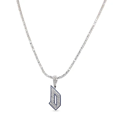 The GLD Shop Duquesne Dukes 14K White Gold Logo Pendant & 20" Tennis Chain