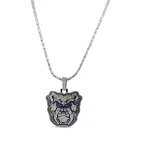 The GLD Shop Butler Bulldogs 14K White Gold Logo Pendant & 20" Tennis Chain