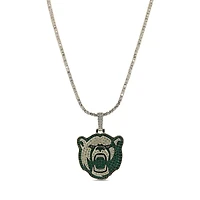 The GLD Shop Baylor Bears 18K Yellow Gold Logo Pendant & 20" Tennis Chain
