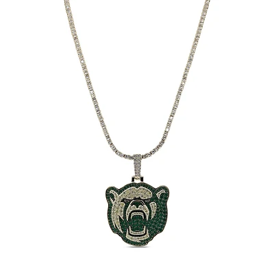 The GLD Shop Baylor Bears 18K Yellow Gold Logo Pendant & 20" Tennis Chain