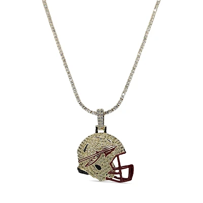 GLD Florida State Seminoles 18K Yellow Gold Logo Pendant & 20" Tennis Chain