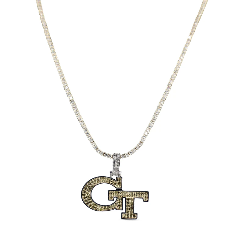 The GLD Shop Georgia Tech Yellow Jackets 18K Yellow Gold Logo Pendant & 20" Tennis Chain