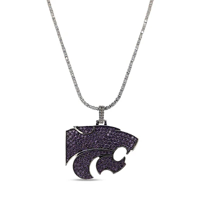 The GLD Shop Kansas State Wildcats 14K White Gold Logo Pendant & 20" Tennis Chain