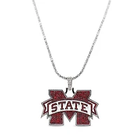 The GLD Shop Mississippi State Bulldogs 14K White Gold Logo Pendant & 20" Tennis Chain