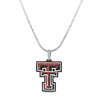 The GLD Shop Texas Tech Red Raiders 14K White Gold Logo Pendant & 20" Tennis Chain