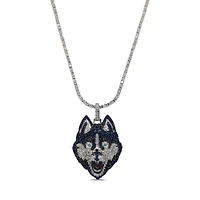 The GLD Shop UConn Huskies 14K White Gold Logo Pendant & 20" Tennis Chain