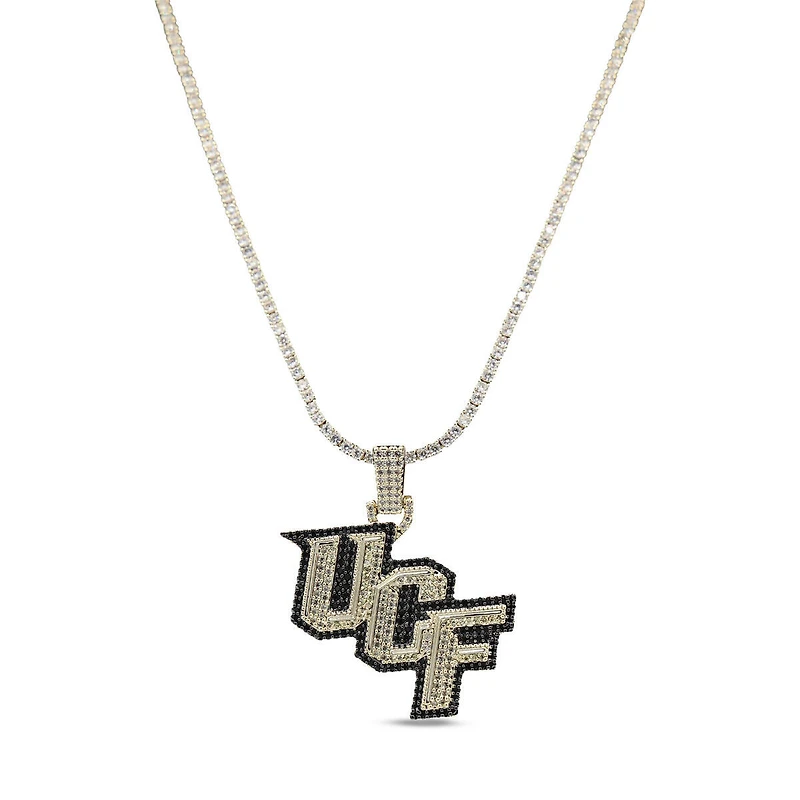 The GLD Shop UCF Knights 18K Yellow Gold Logo Pendant & 20" Tennis Chain