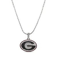 The GLD Shop Georgia Bulldogs 14K White Gold Logo Pendant & 20" Tennis Chain