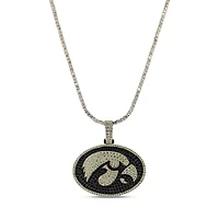 The GLD Shop Iowa Hawkeyes 18K Yellow Gold Logo Pendant & 20" Tennis Chain