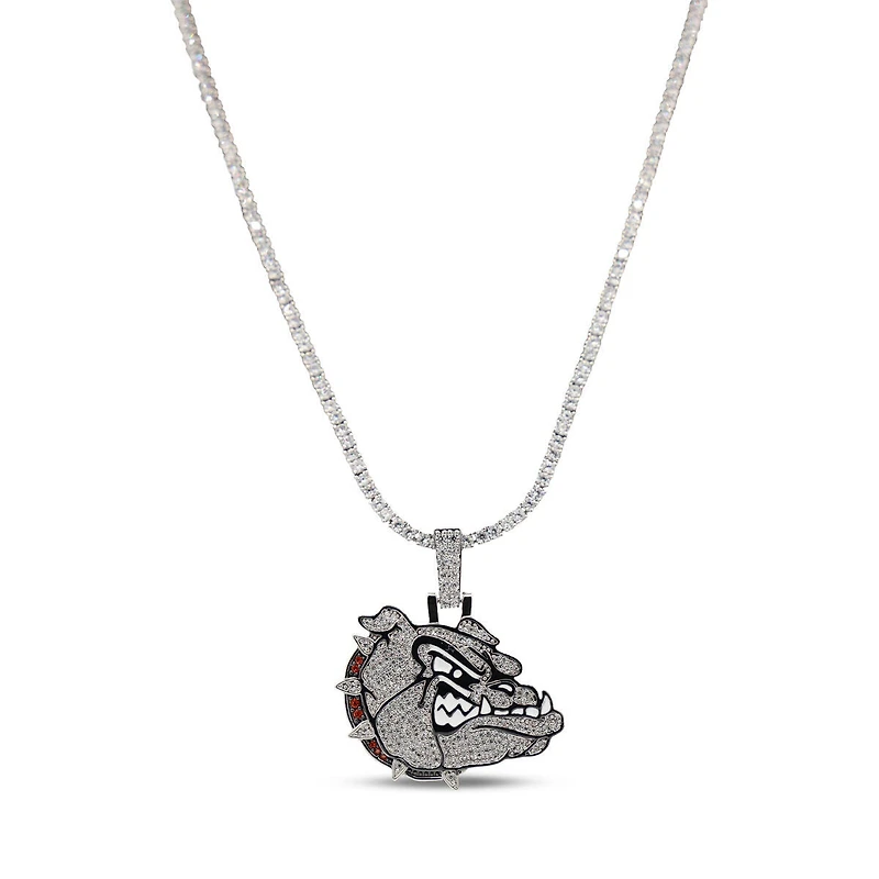 The GLD Shop Gonzaga Bulldogs 14K White Gold Logo Pendant & 20" Tennis Chain