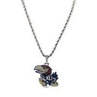 The GLD Shop Kansas Jayhawks 14K White Gold Logo Pendant & 20" Tennis Chain