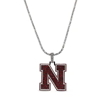 The GLD Shop Nebraska Huskers 14K White Gold Logo Pendant & 20" Tennis Chain