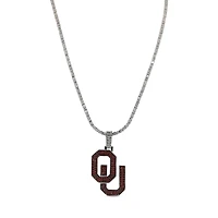 The GLD Shop Oklahoma Sooners 14K White Gold Logo Pendant & 20" Tennis Chain