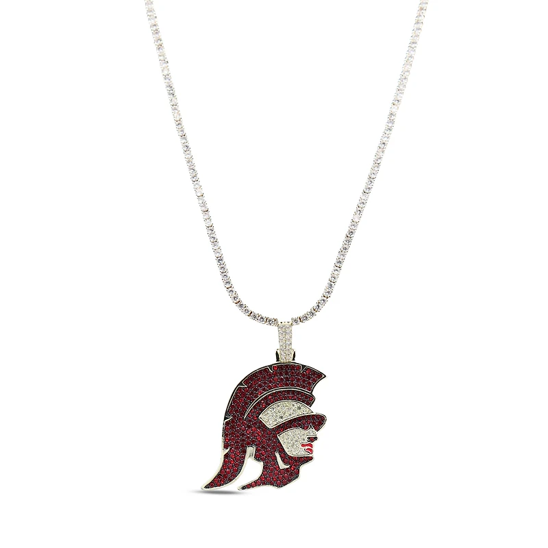 The GLD Shop USC Trojans 18K Yellow Gold Logo Pendant & 20" Tennis Chain