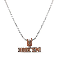 The GLD Shop Texas Longhorns 14K White Gold Logo Pendant & 20" Tennis Chain