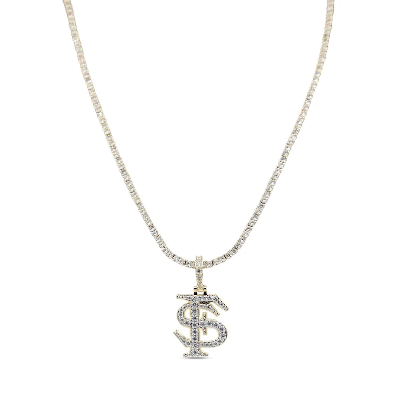 The GLD Shop Florida State Seminoles 18K Yellow Gold Logo Pendant & 20" Tennis Chain