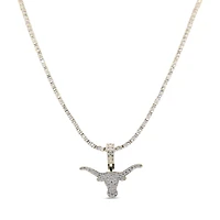 The GLD Shop Texas Longhorns 18K Yellow Gold Logo Pendant & 20" Tennis Chain
