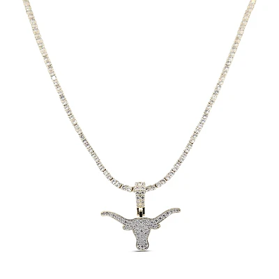The GLD Shop Texas Longhorns 18K Yellow Gold Logo Pendant & 20" Tennis Chain