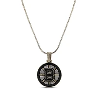 The GLD Shop Boston Bruins 18K Yellow Gold Logo Pendant & 20" Tennis Chain