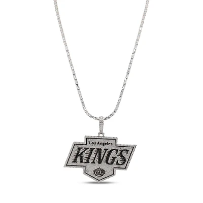 The GLD Shop Los Angeles Kings 14K White Gold Logo Pendant & 20" Tennis Chain